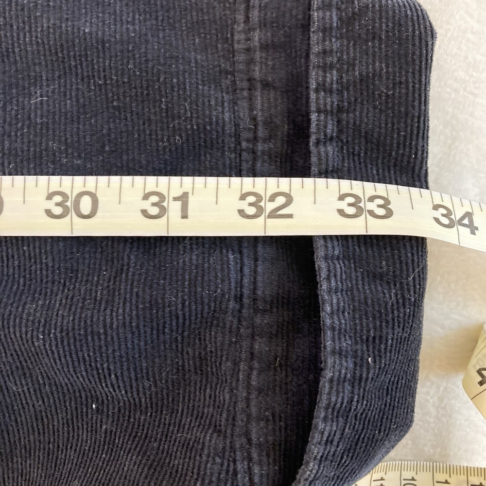 Vtg J Peterman Corduroy Button Up Shirt Mens Large Black Grandfather - Picture 8 of 8
